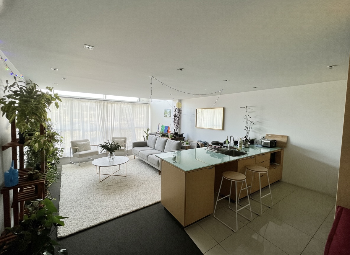 Staged modern kitchen