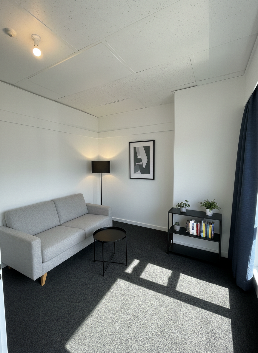 AI-staged modern living room